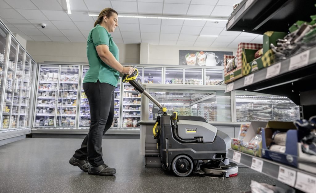 Kärcher floor cleaning machines in action