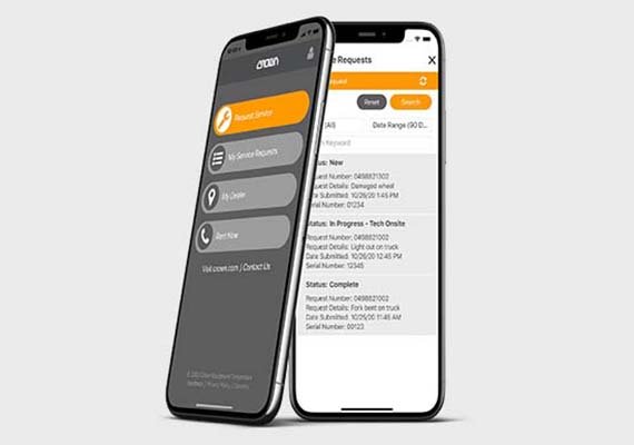 Crown forklift service app interface